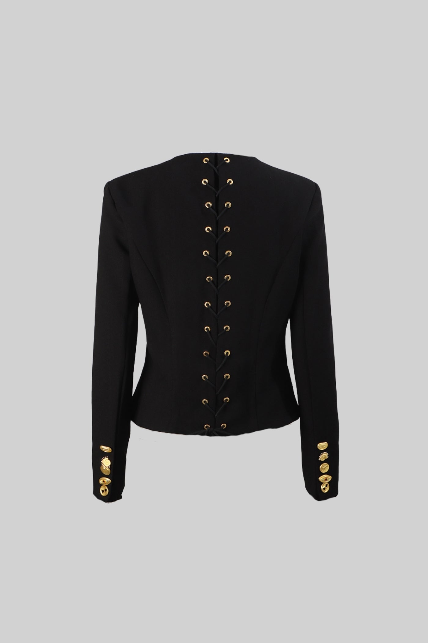 Ensemble coordonné avec boutons dorés remarquables - Noir