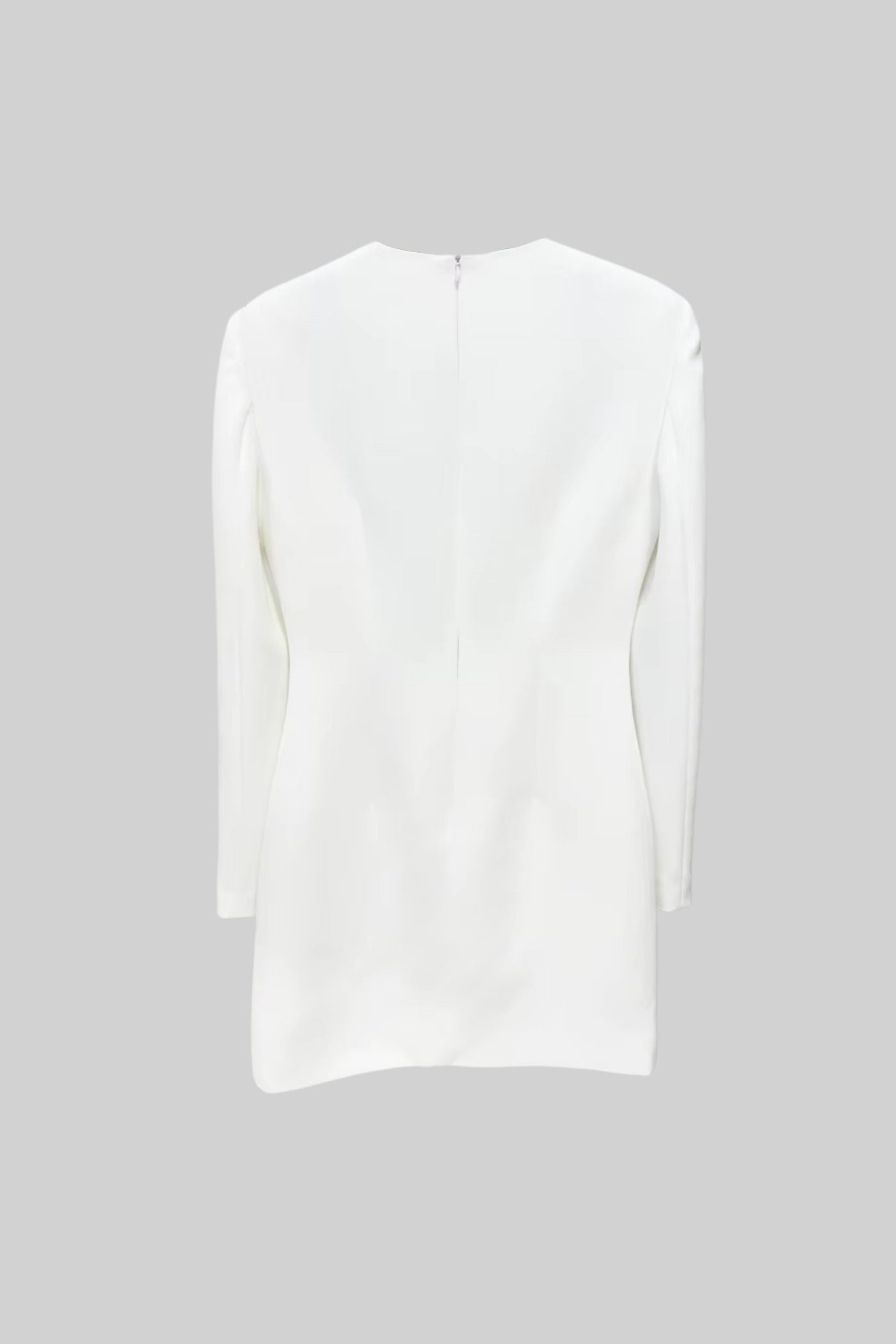 Robe Mini à Manches Longues avec Broderie Florale Contrastante - Blanc