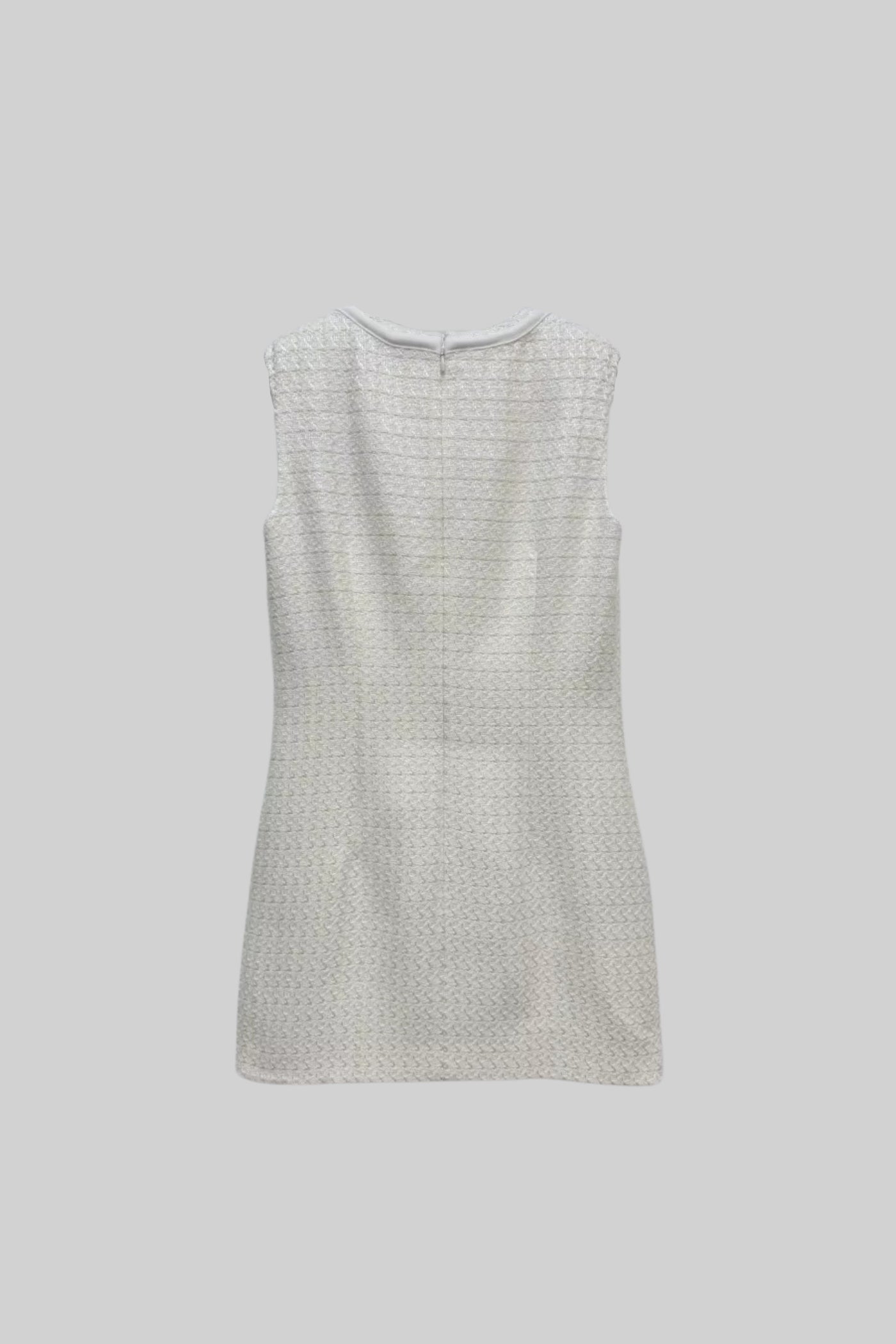 Robe sans manches texturée avec nœuds ornés de métal - Blanc