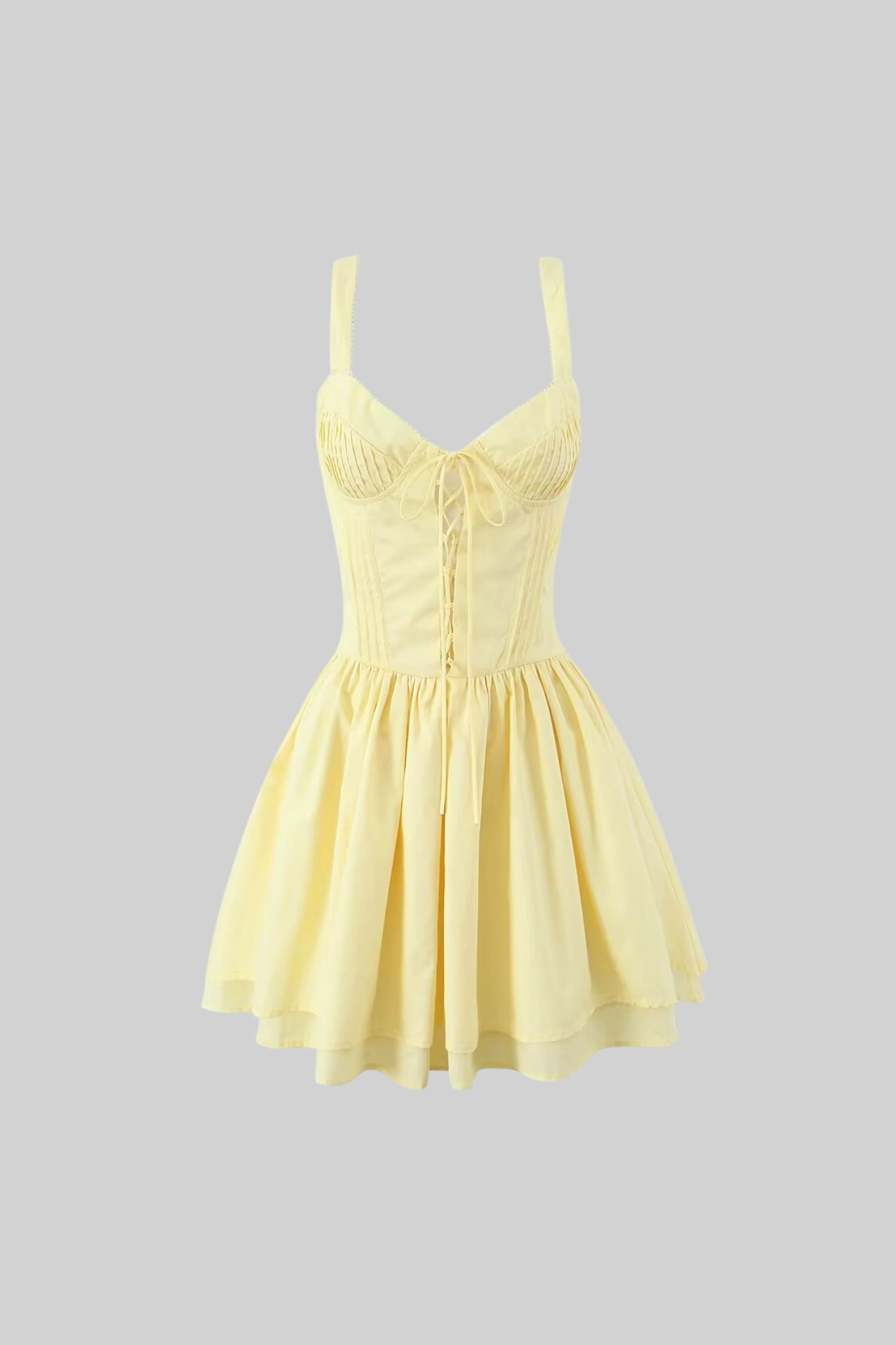 Robe sans manches style corset avec laçage sur le devant - Jaune