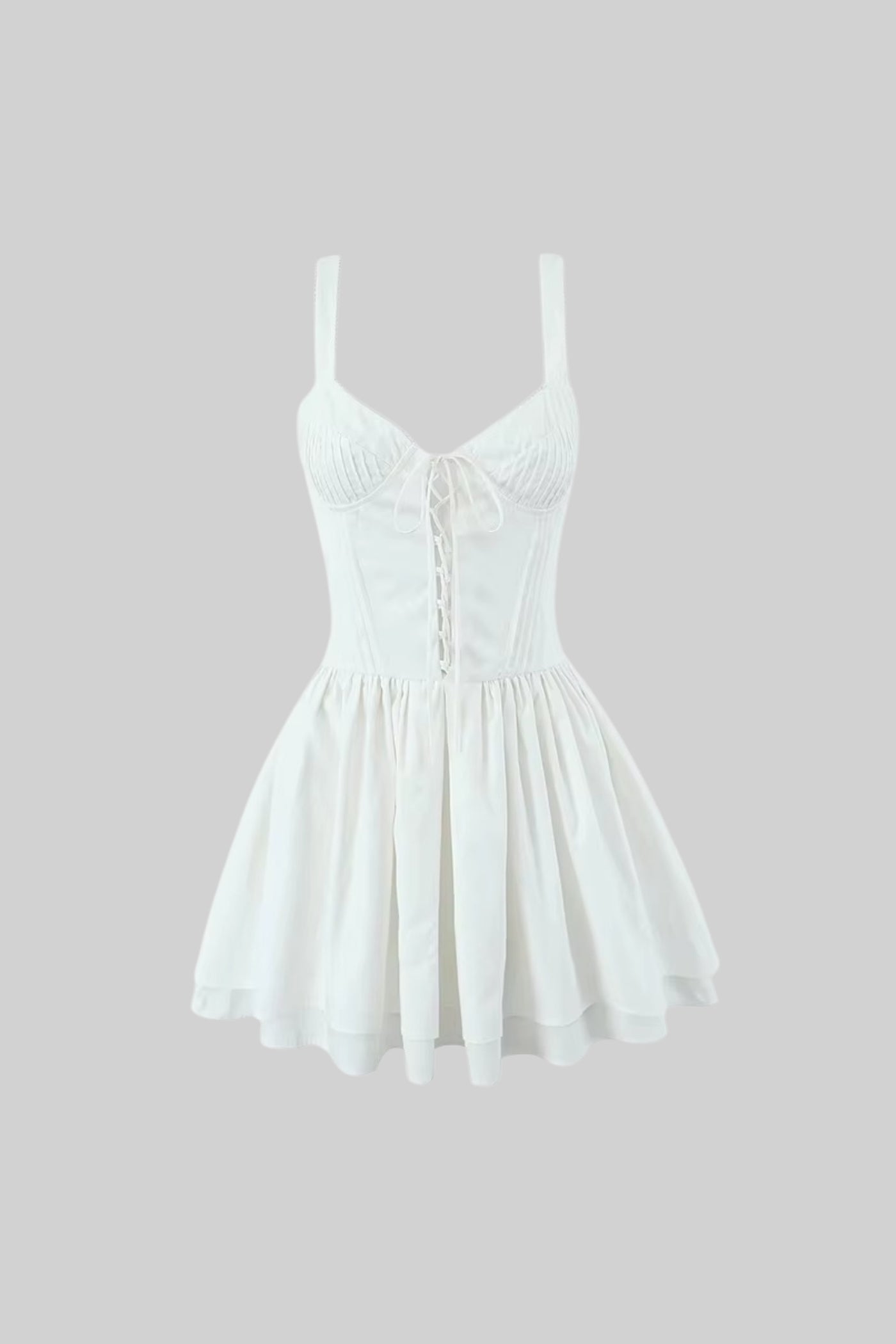 Robe sans manches style corset avec laçage sur le devant - Blanc