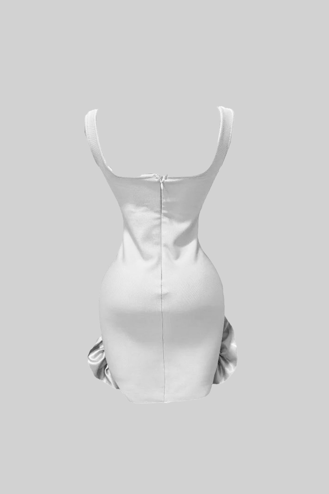 Robe Mini Bodycon Ornée de Fleurs en Cristal – Blanc