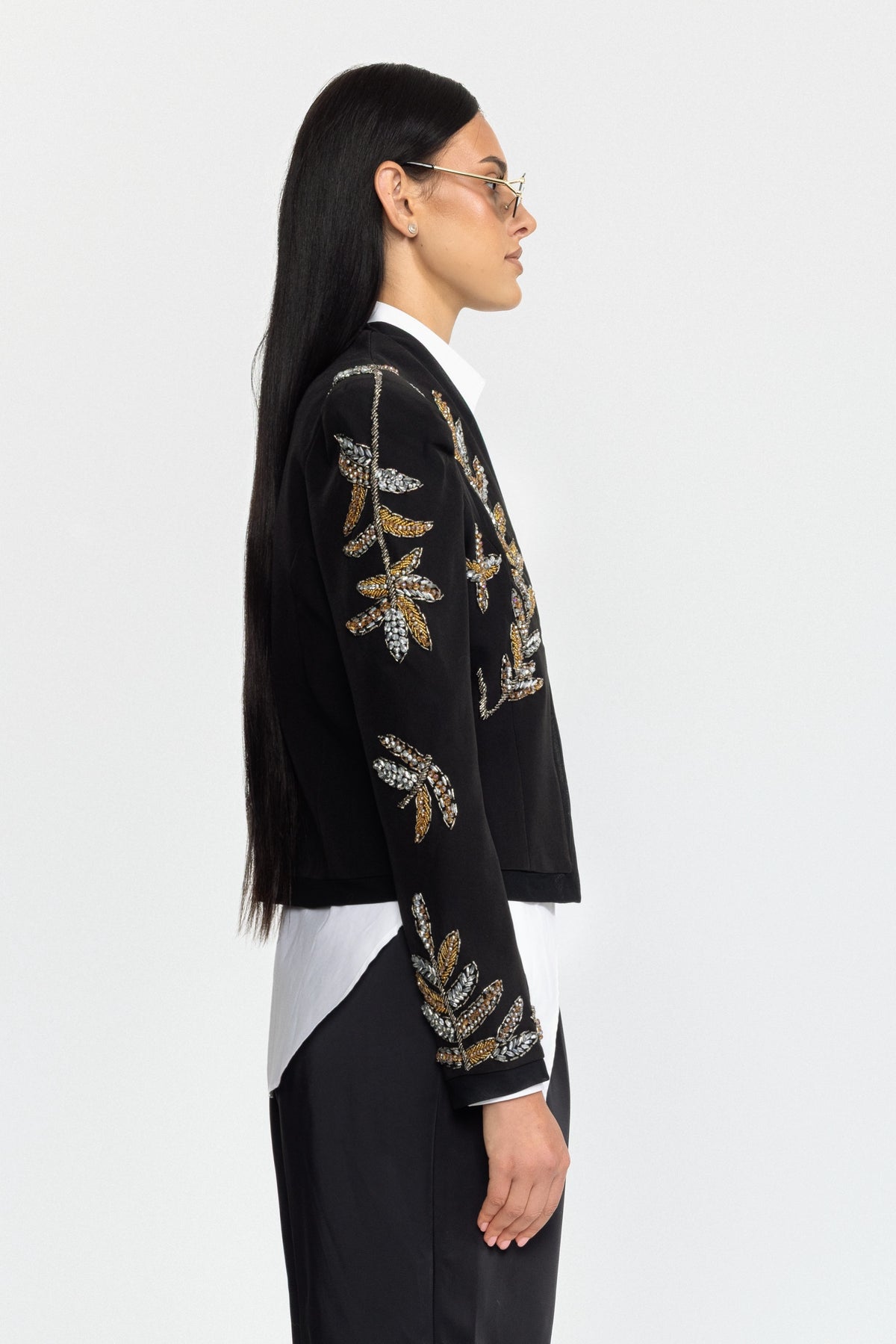 Blazer court Laurel orné - Noir