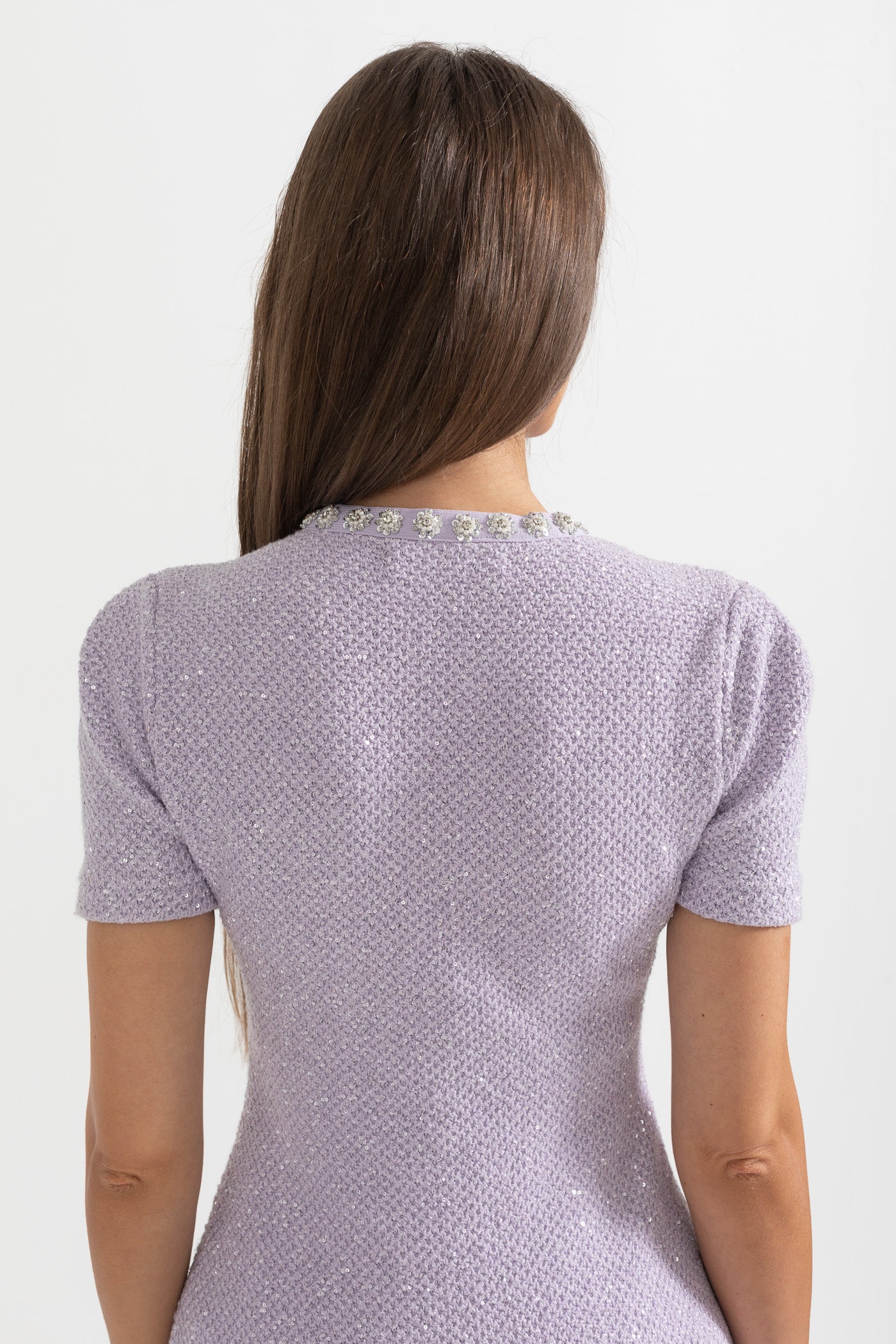 Robe Mini Texturée Avec Poches Avant - Violet