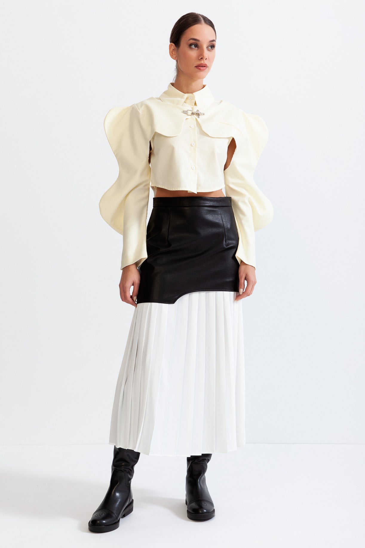 Chemise Papillon à Manches Longues - Blanc