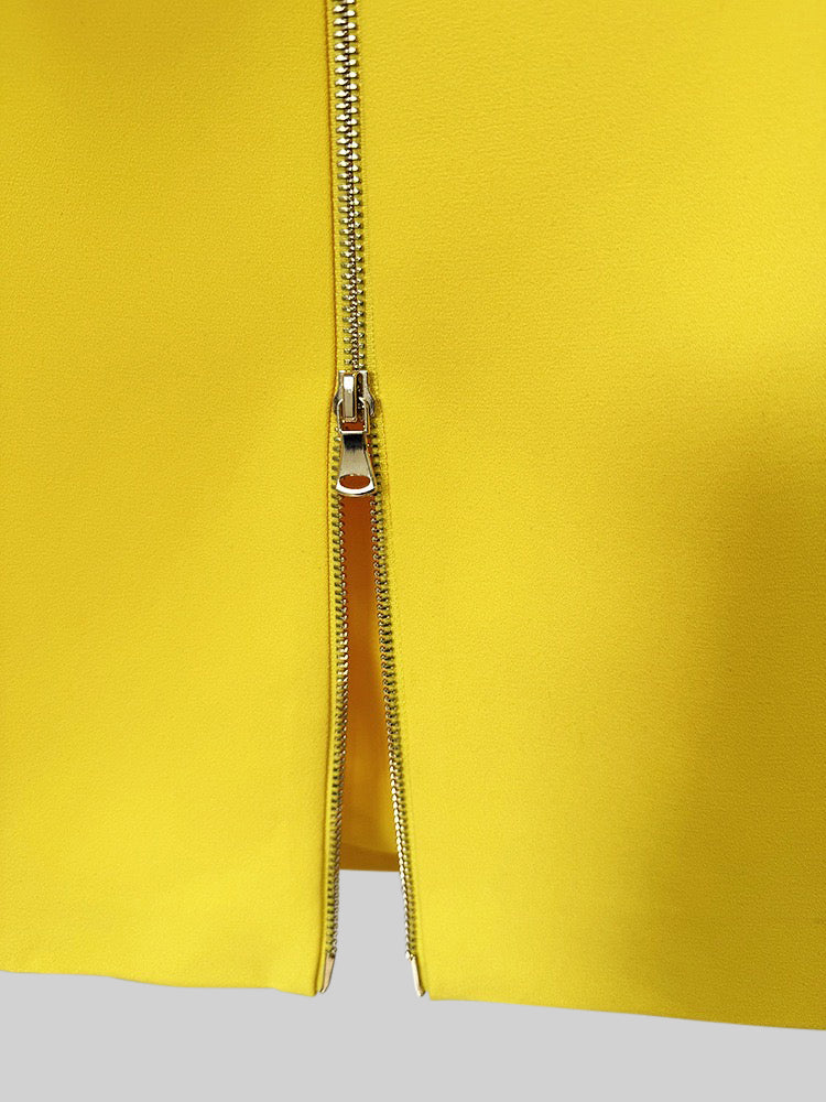 Ensemble coordonné orné de diamants avec jupe longue - Jaune