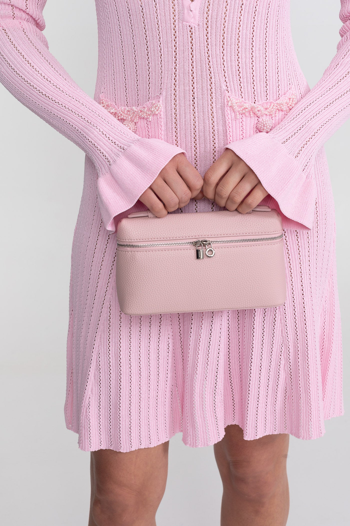 Sac Vanity Structuré avec Anse Supérieure - Rose