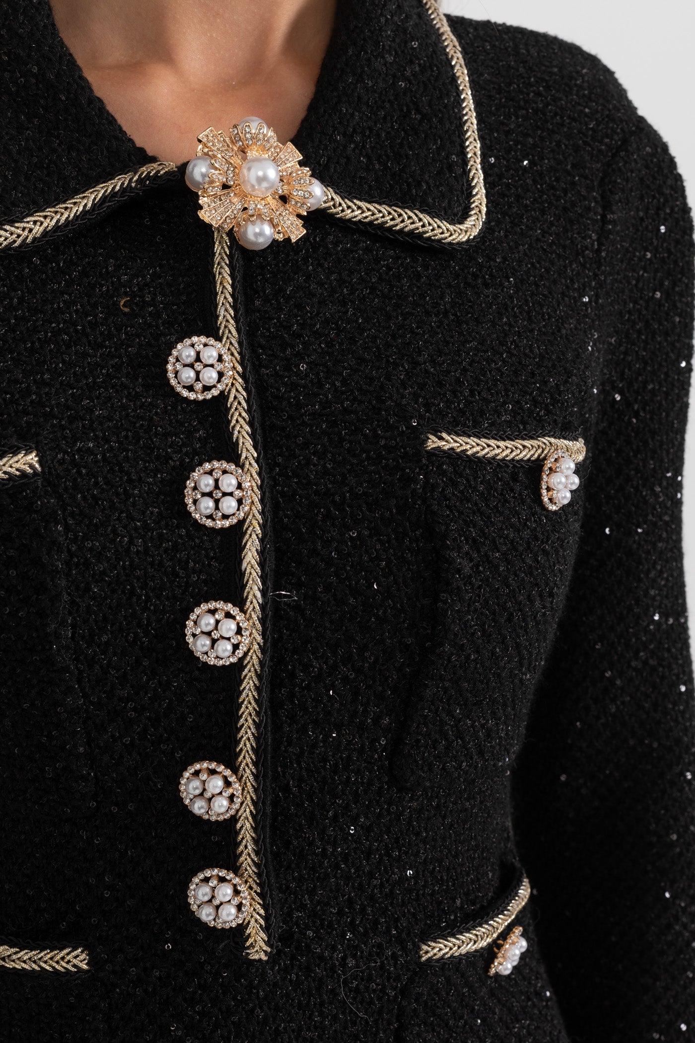 Robe texturée en maille - Noir
