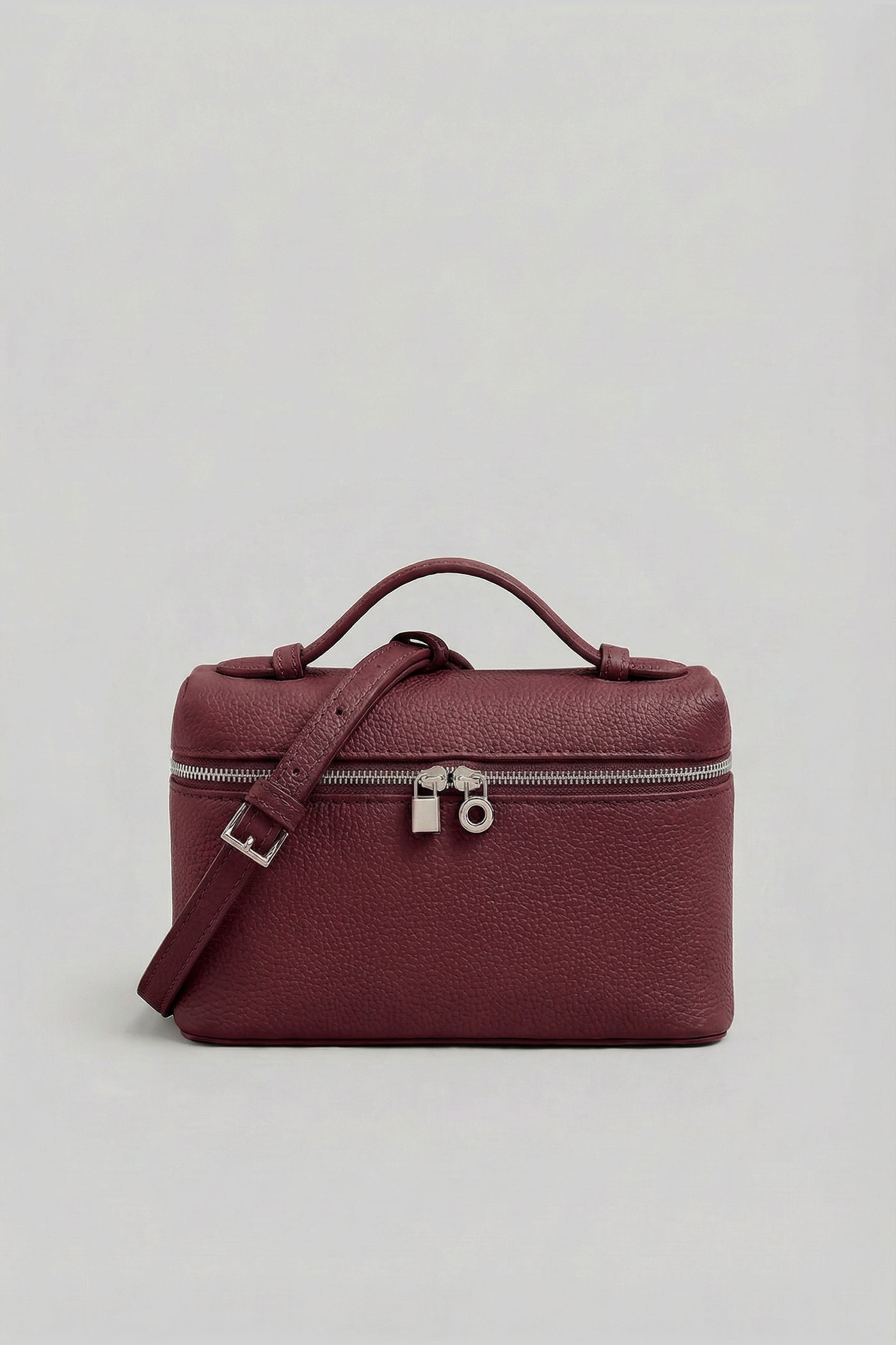 Sac Vanity Structuré Avec Poignée Supérieure - Bordeaux