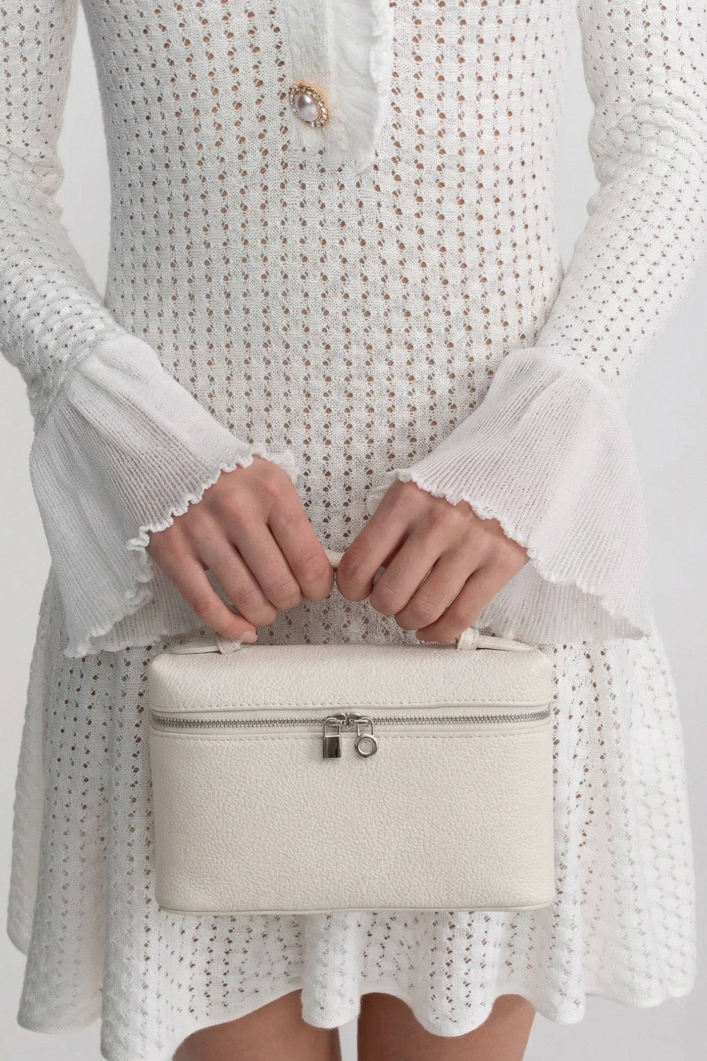 Sac Vanity Structuré avec Poignée Supérieure - Blanc