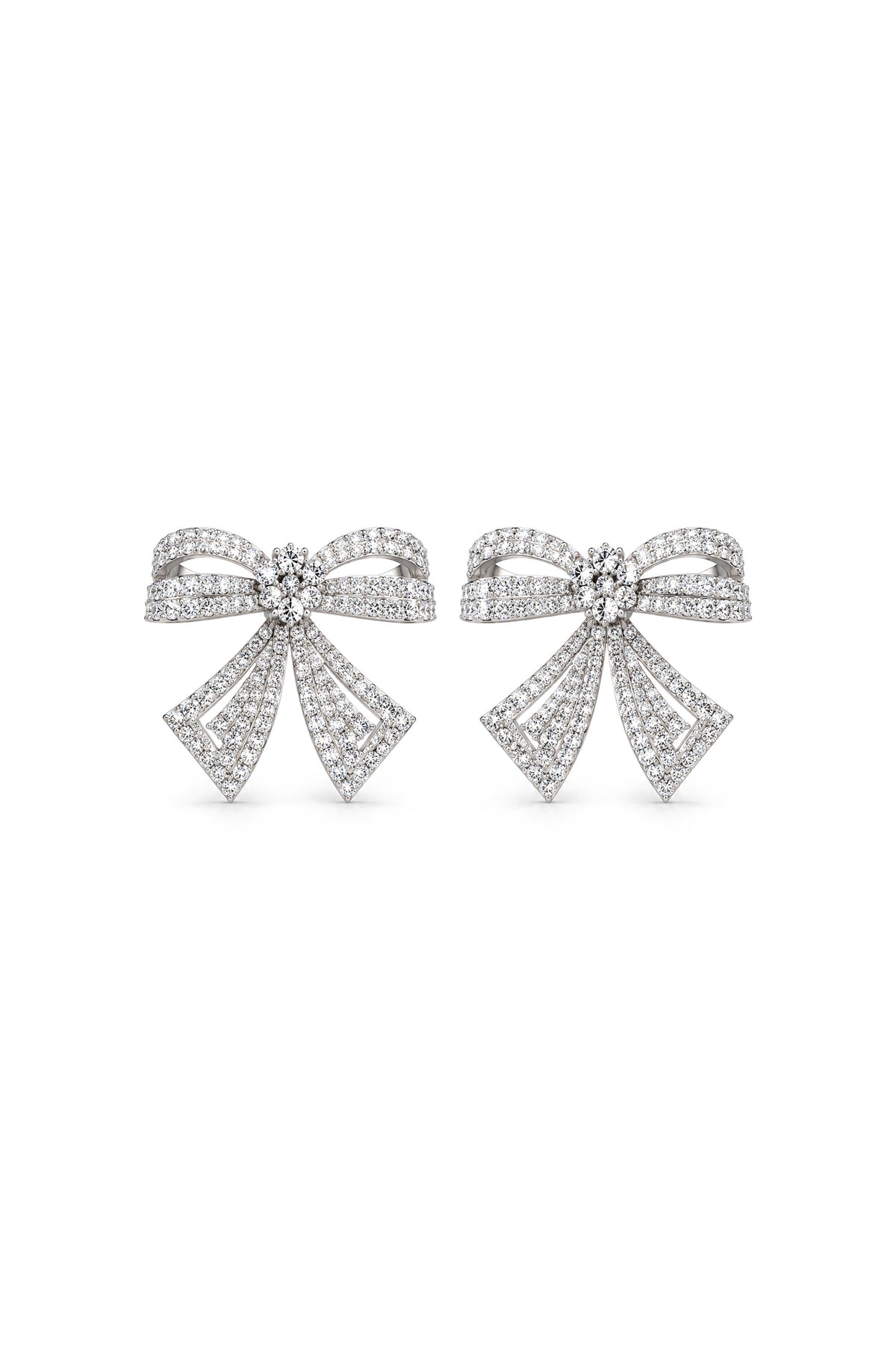 Boucles d’oreilles statement Crystal Bow - argent 
