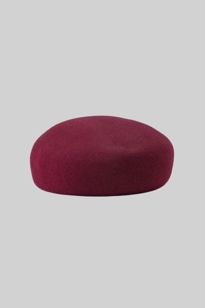 Wool Felt Structured Beret – Burgundy