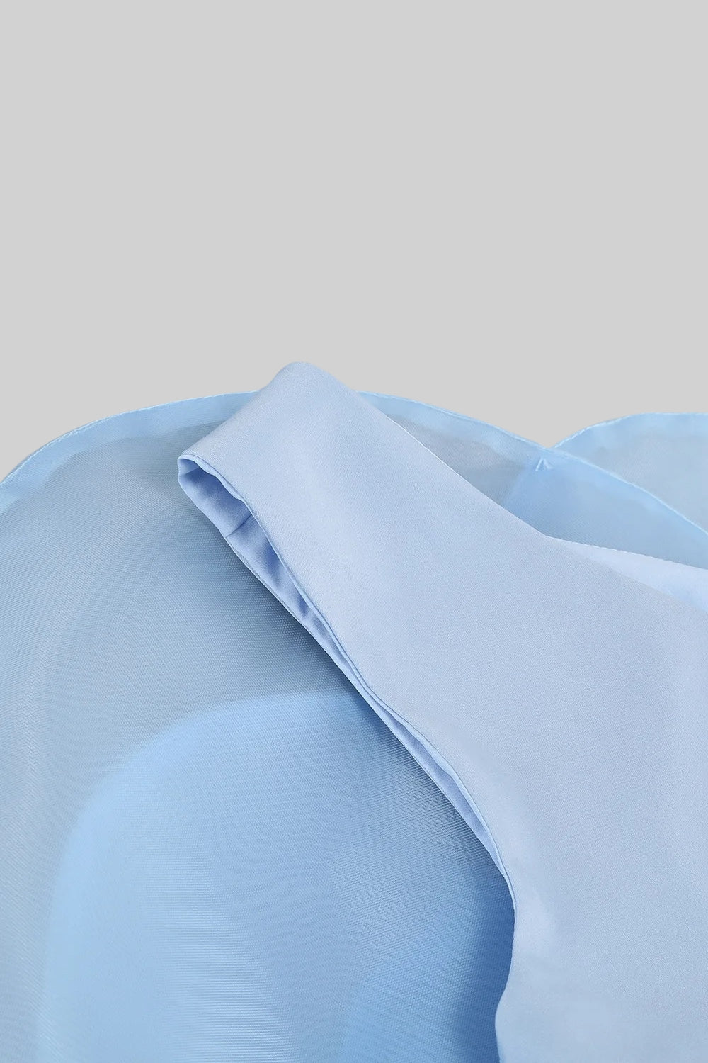 Robe courte volumineuse en organza 3D à fleurs - Bleu 