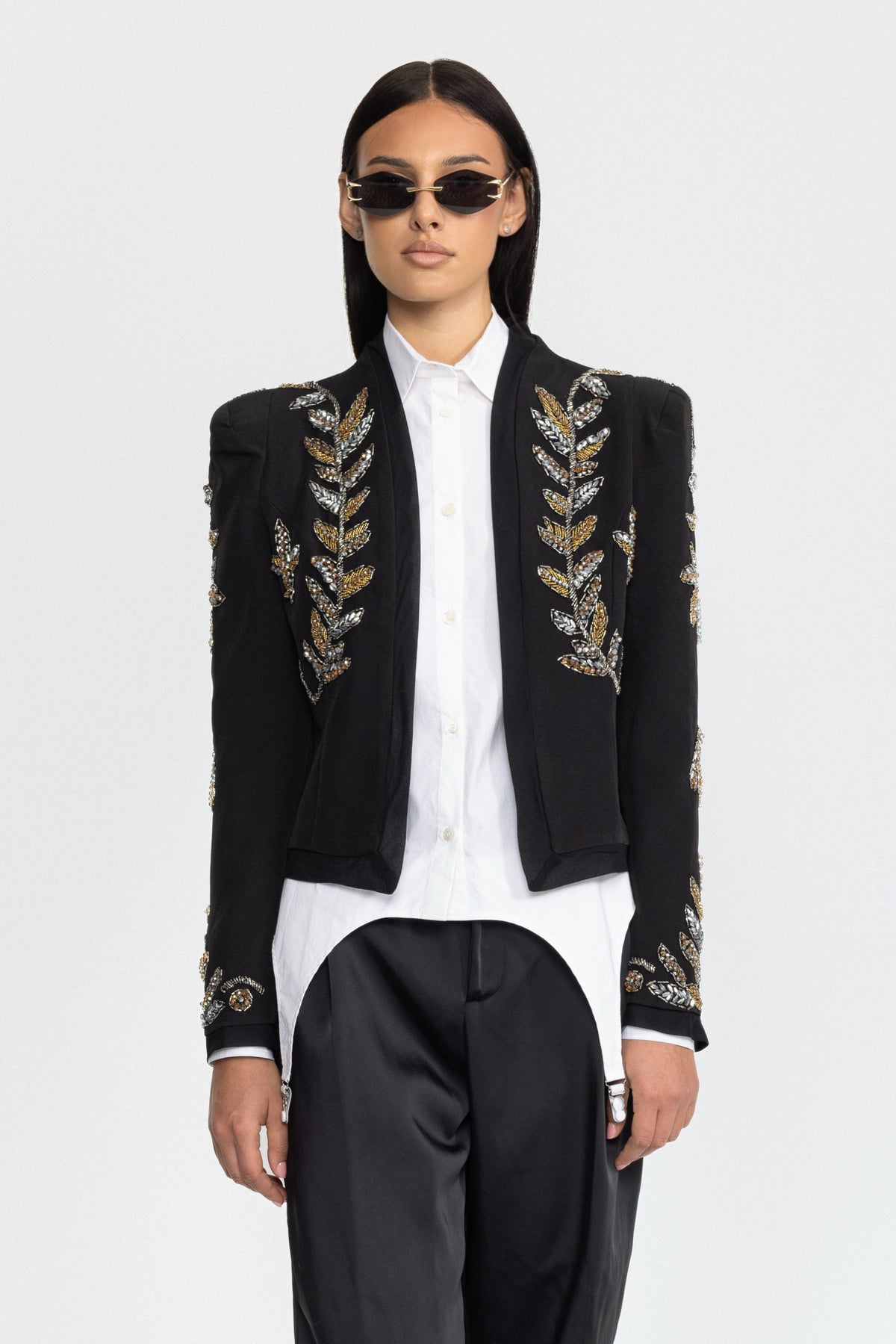 Blazer court Laurel orné - Noir 