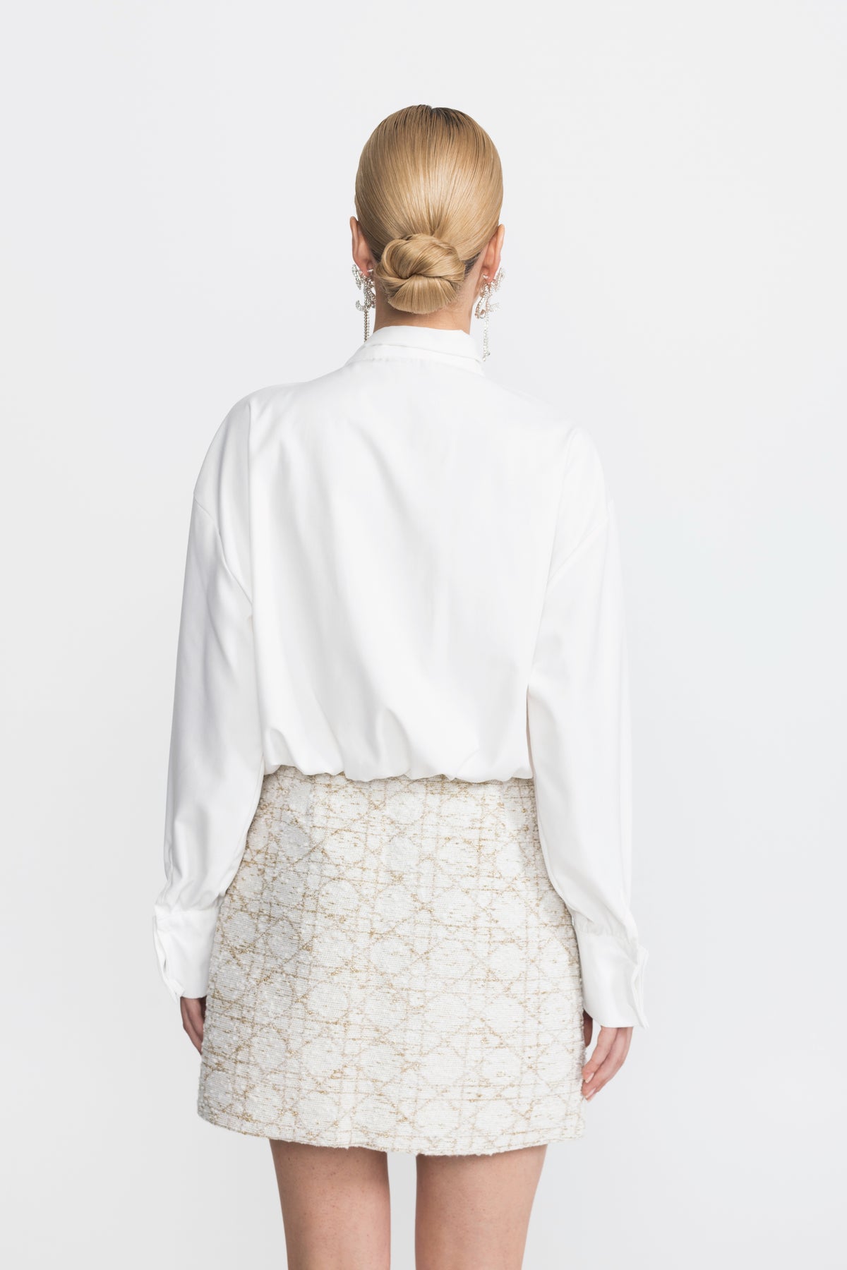 Oversized Tie Neck Blouse - White