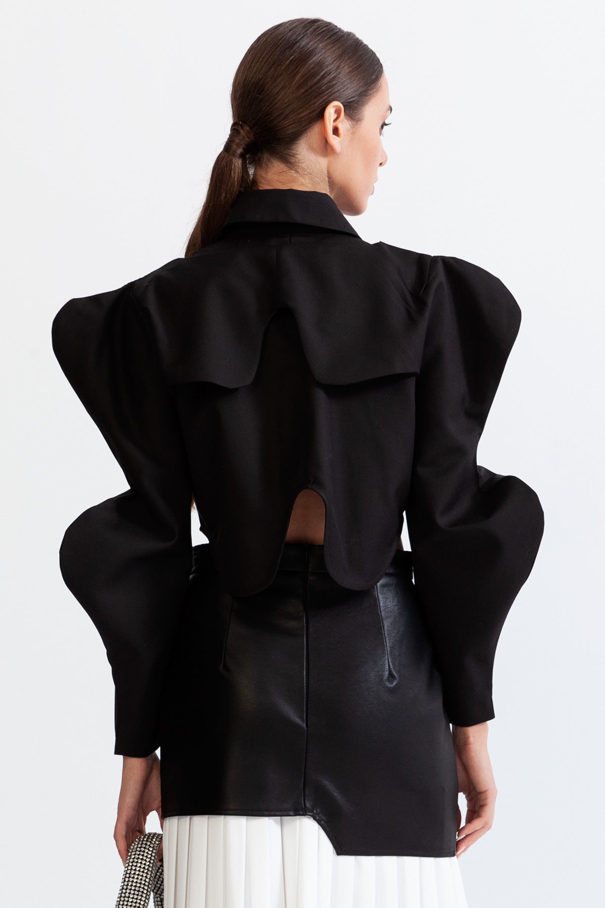 Chemise à manches longues avec papillon - Noir 