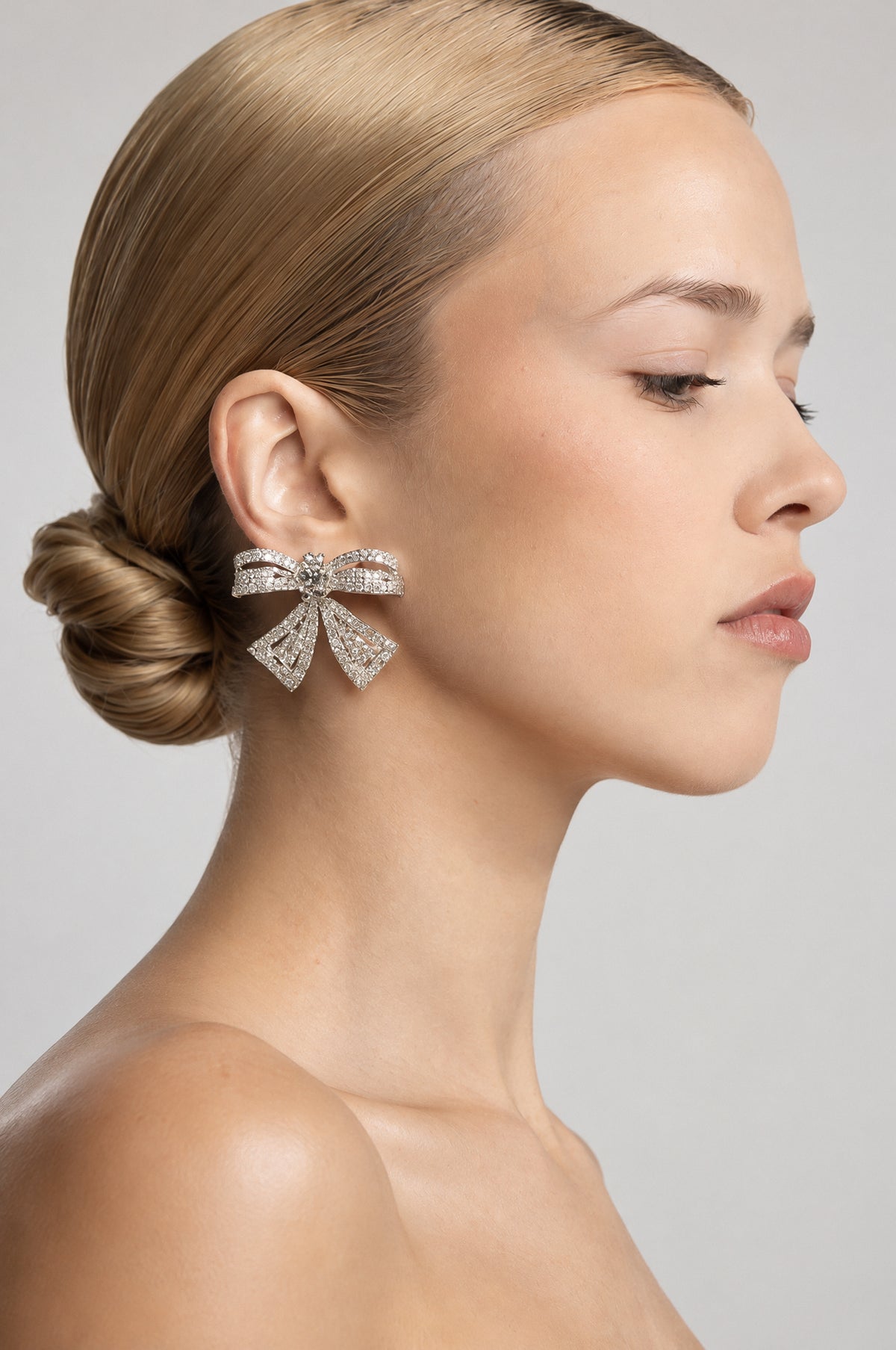 Boucles d’oreilles statement Crystal Bow - argent 