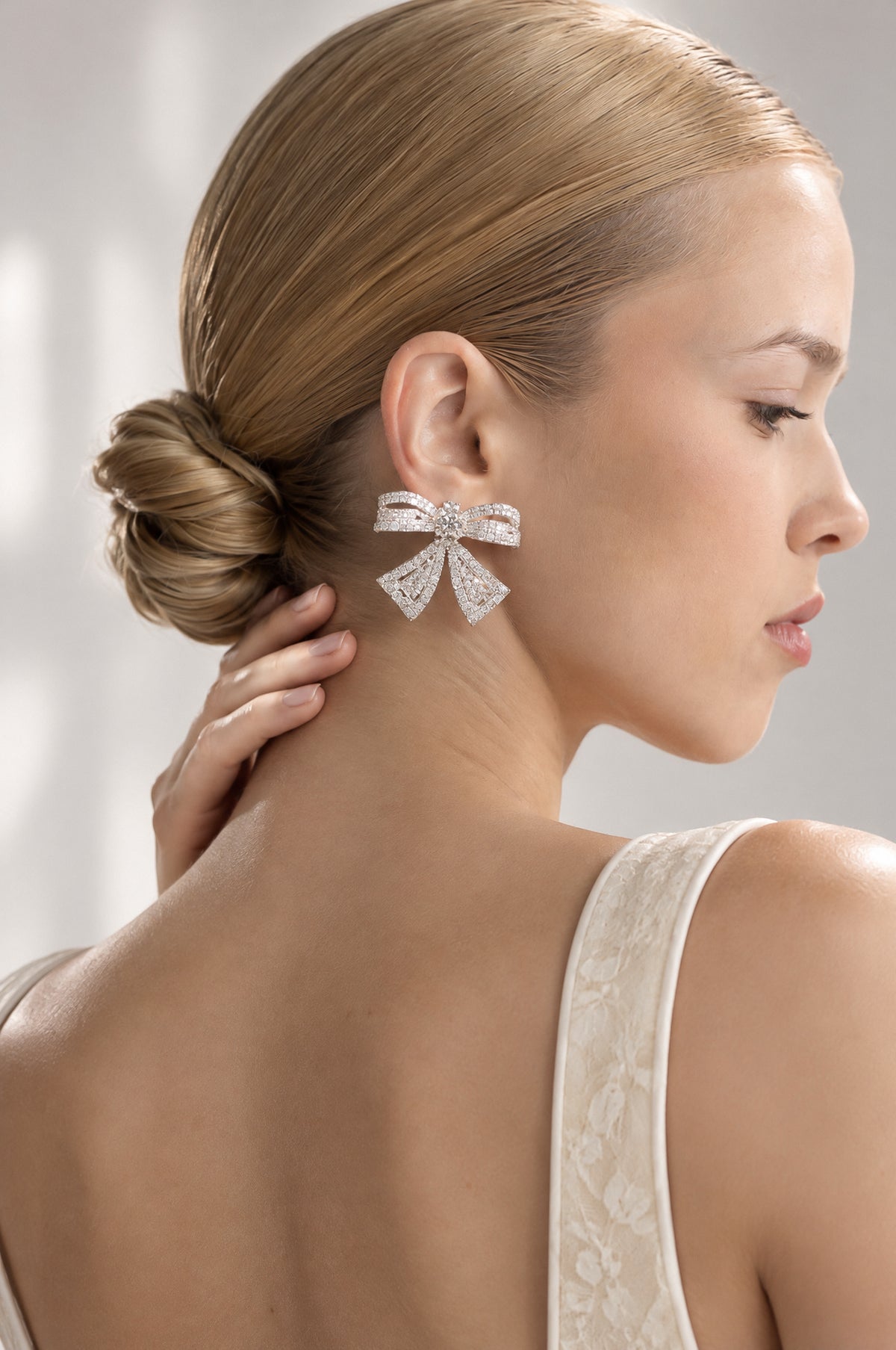 Boucles d’oreilles statement Crystal Bow - argent 