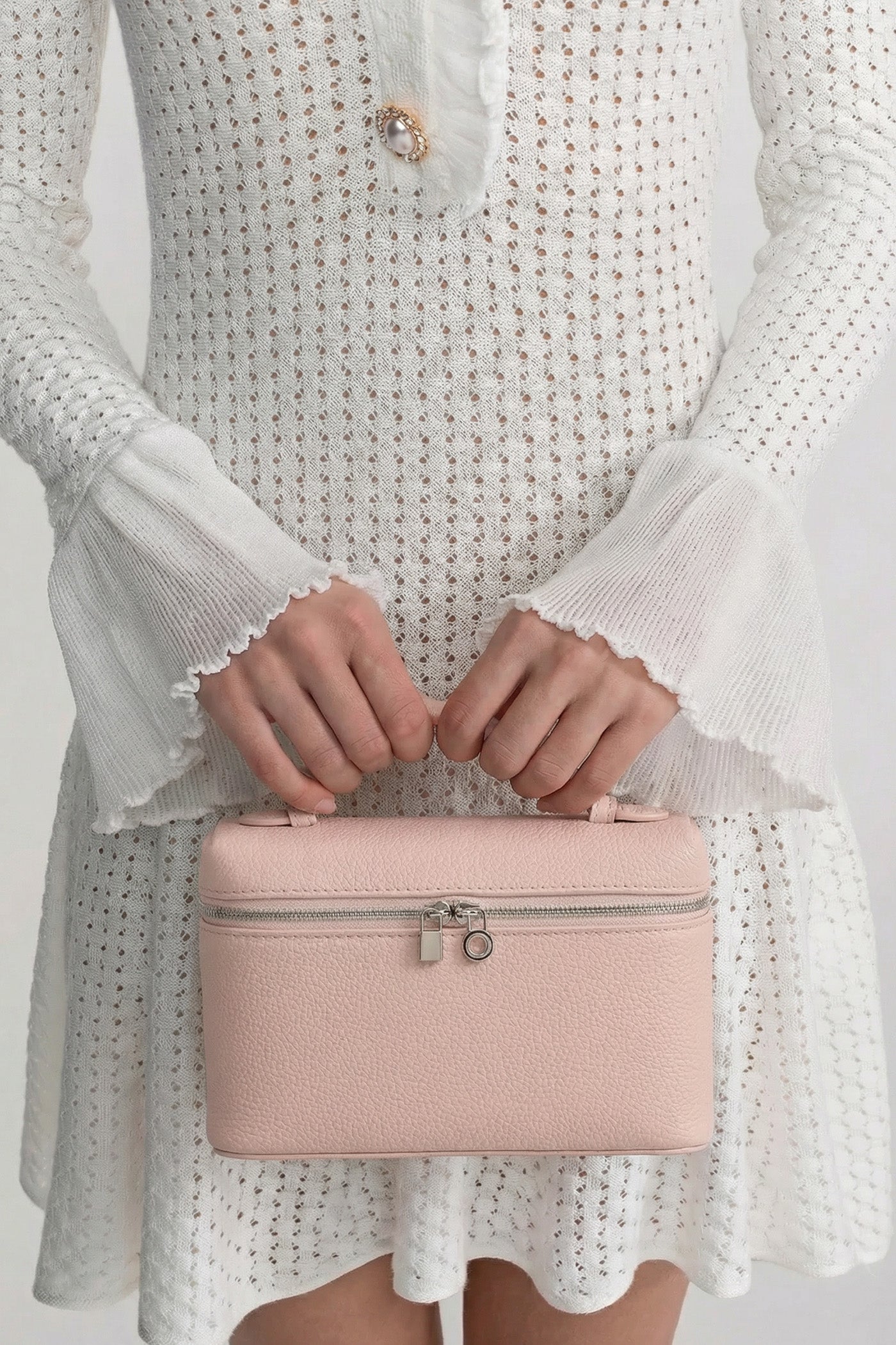 Sac Vanity structuré avec poignée supérieure - Rose 
