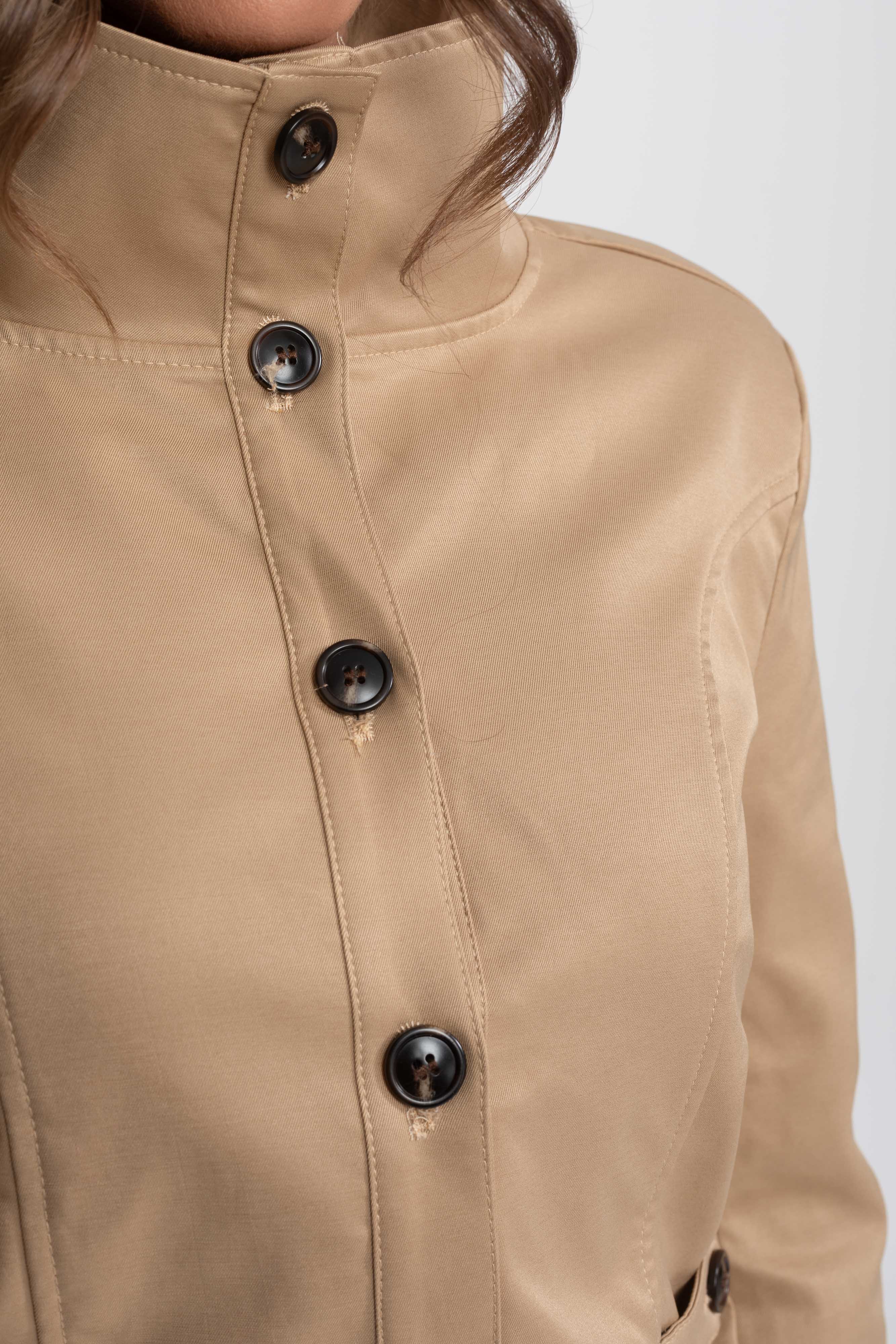 Ensemble coordonné veste courte croisée et mini-jupe - Khaki 