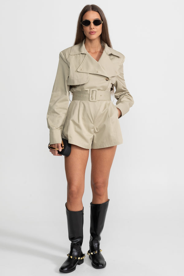 Combinaison Trench Ceinturée - Beige 