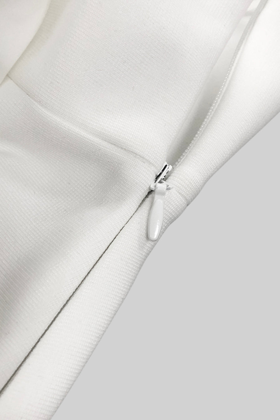 Robe Élégante Avec Détails Nœud au Dos - Blanc 