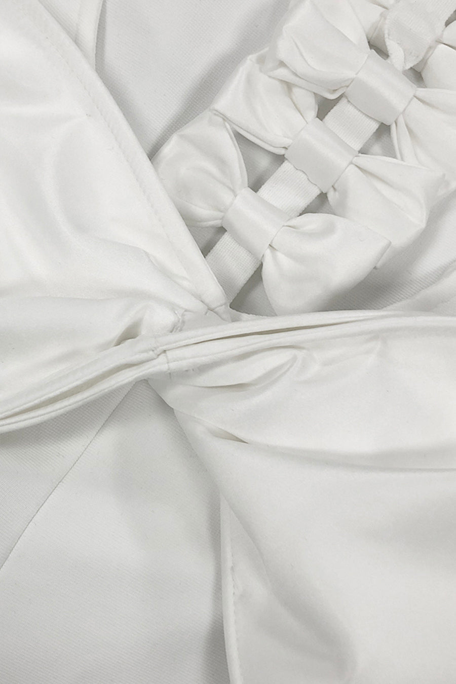 Robe Élégante Avec Détails Nœud au Dos - Blanc 